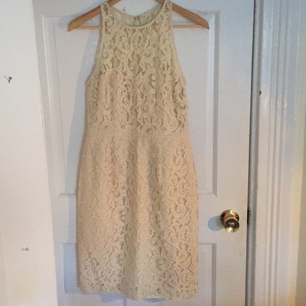 Jcrew off white lace dress